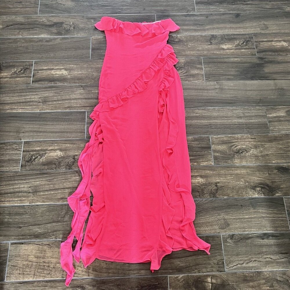 house of cb 'Sarina' Fuchsia Ruffle Maxi Dress/Size S-US 4-6